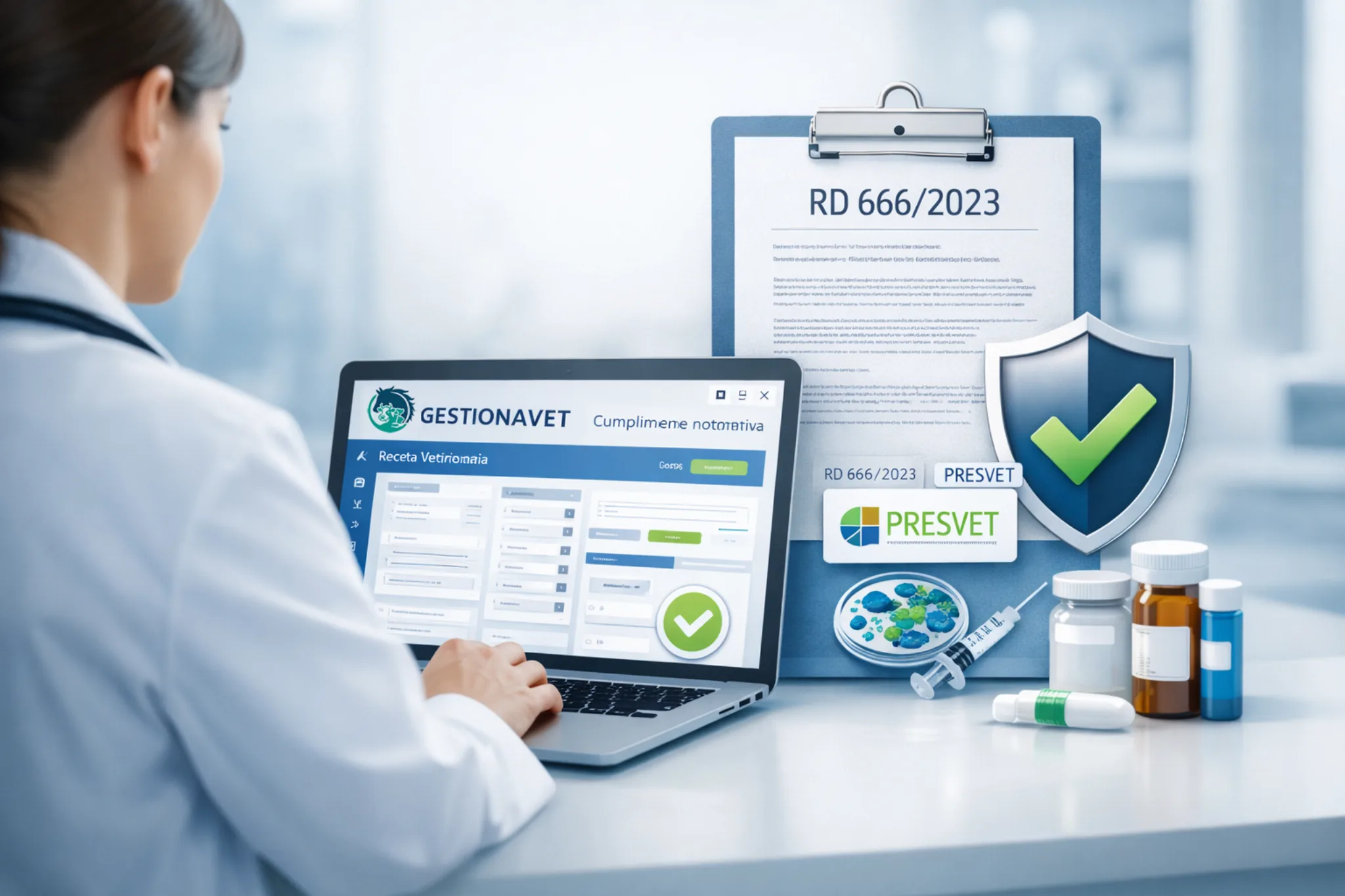 666/2023 Errege Dekretua betetzea GESTIONAVETen albaitaritzako errezeta elektronikoarekin eta PRESVETerako komunikazioarekin